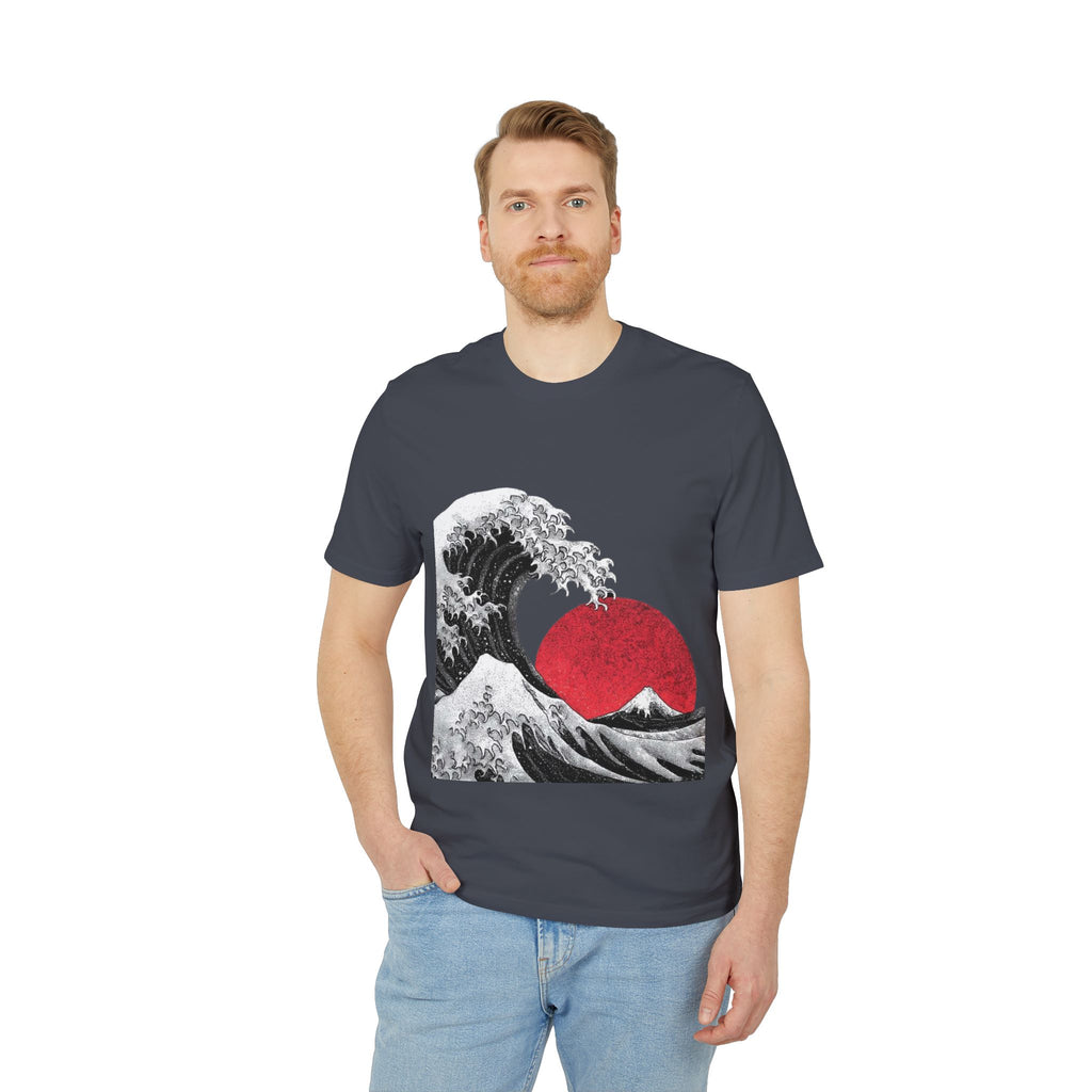 Koi Yin-Yang Wave T-Shirt — Japanese Wave & Red Sun Graphic Tee