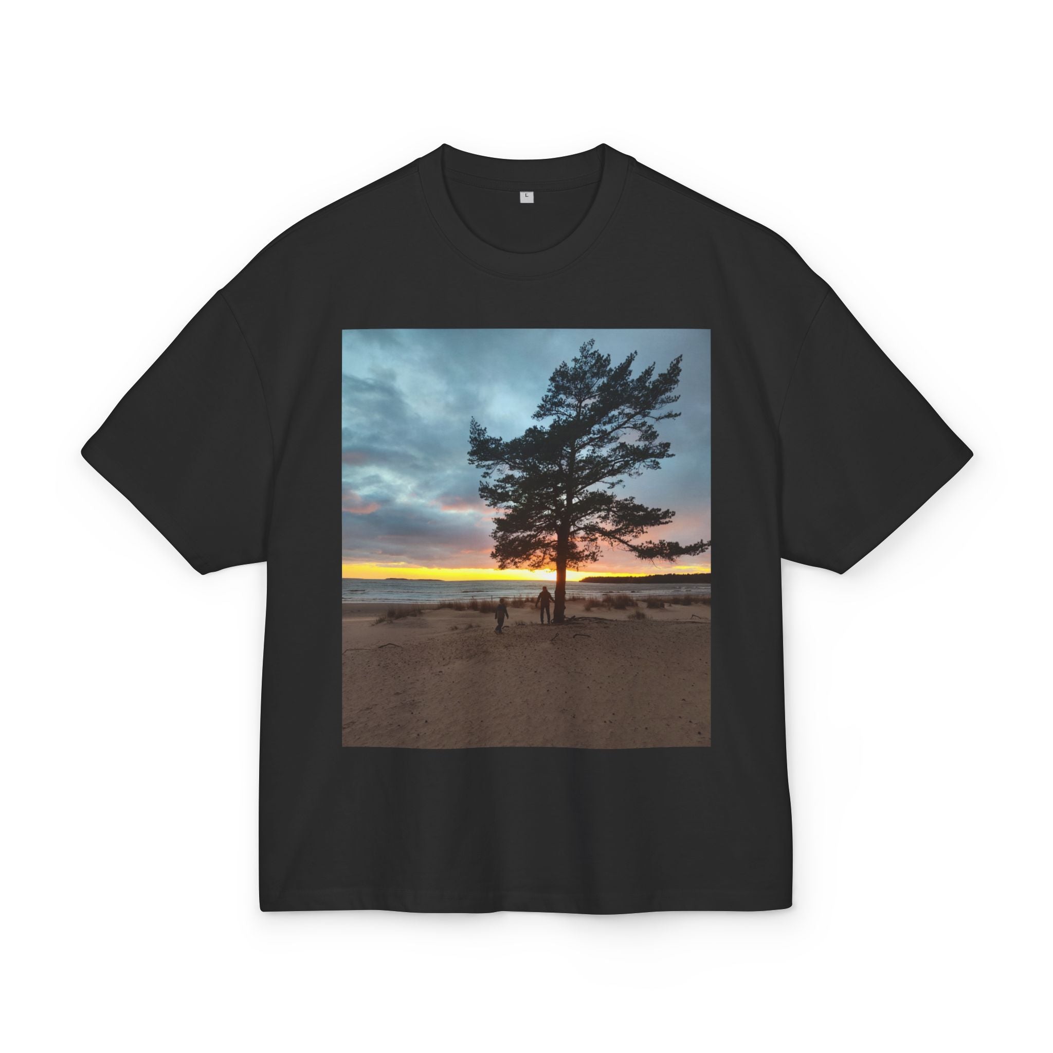 Sunset Pine Beach Tee — Scenic Nature Photo T‑Shirt with WRX Back Logo