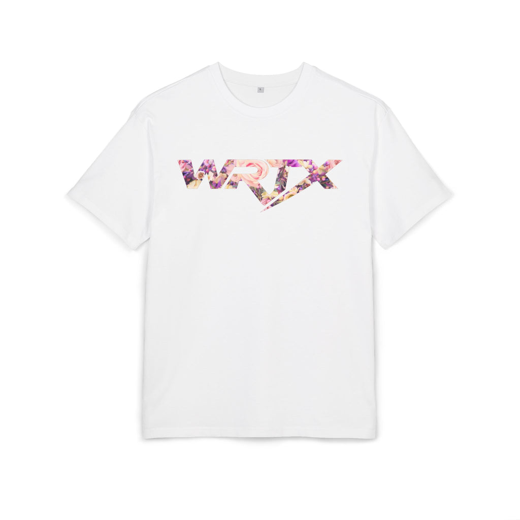 Floral WRX Tee — Oversized White Graphic T‑Shirt with Bouquet Back Print