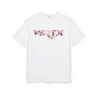 Floral WRX Tee — Oversized White Graphic T‑Shirt with Bouquet Back Print