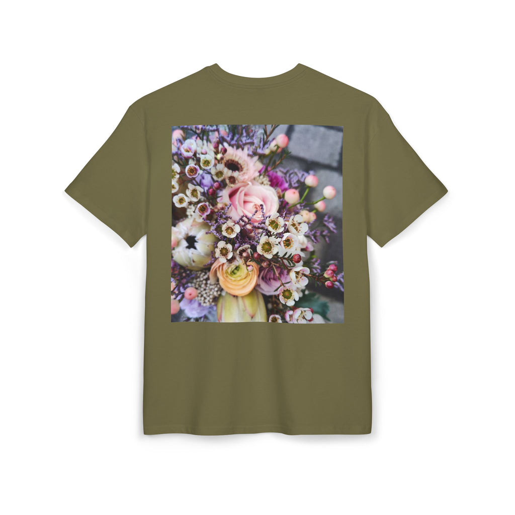 Floral WRX Tee — Oversized White Graphic T‑Shirt with Bouquet Back Print