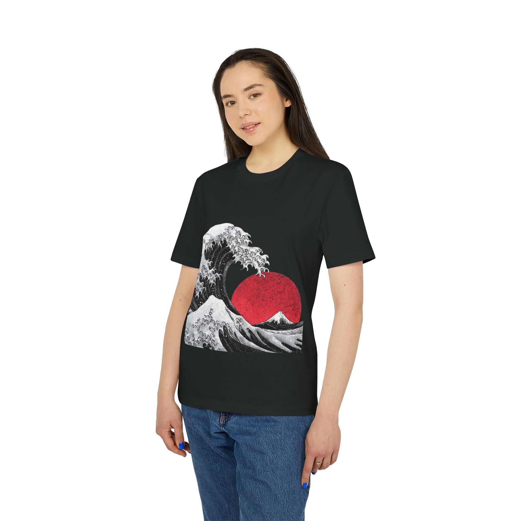 Koi Yin-Yang Wave T-Shirt — Japanese Wave & Red Sun Graphic Tee