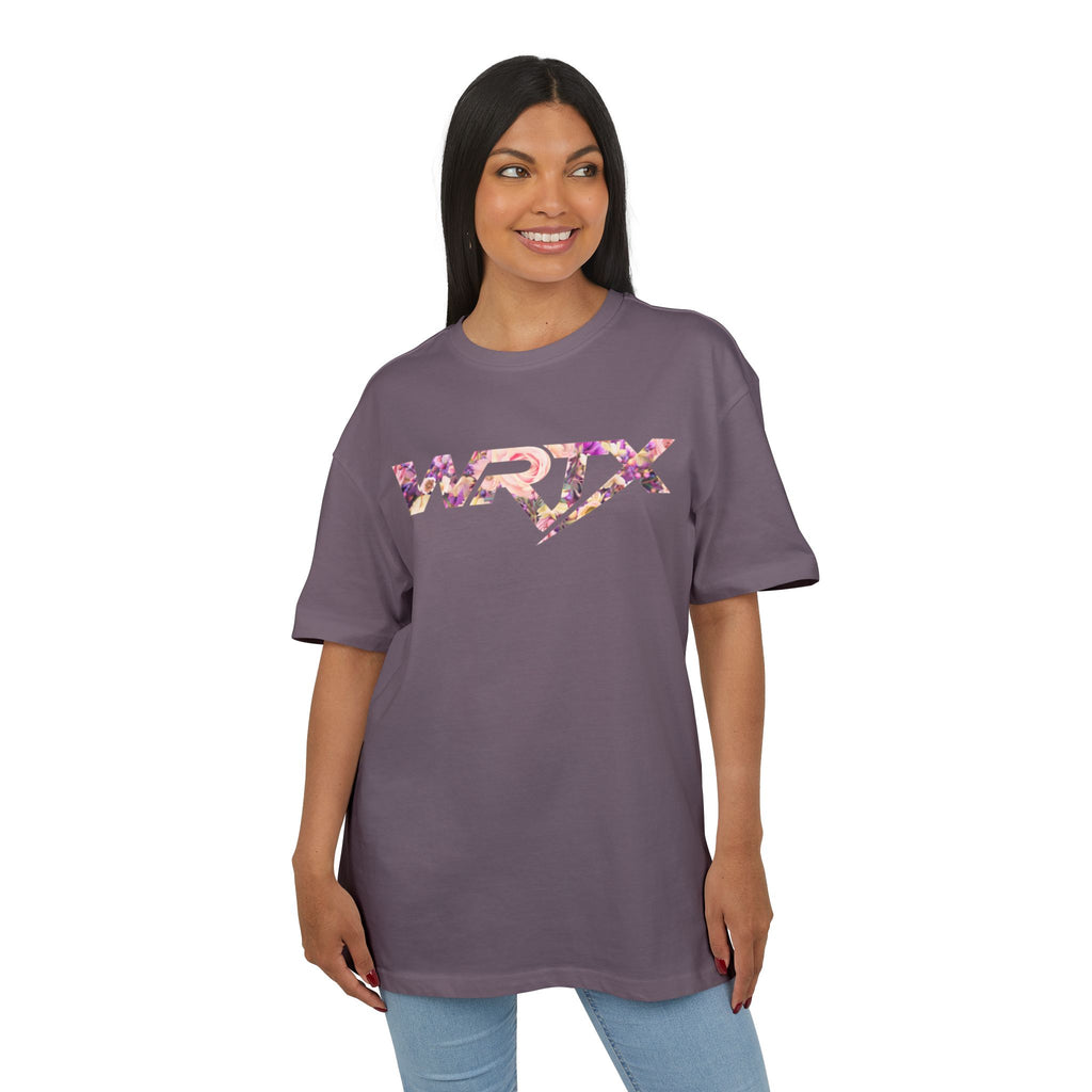 Floral WRX Tee — Oversized White Graphic T‑Shirt with Bouquet Back Print