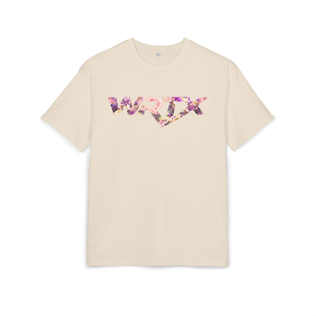 Floral WRX Tee — Oversized White Graphic T‑Shirt with Bouquet Back Print