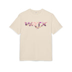 Floral WRX Tee — Oversized White Graphic T‑Shirt with Bouquet Back Print