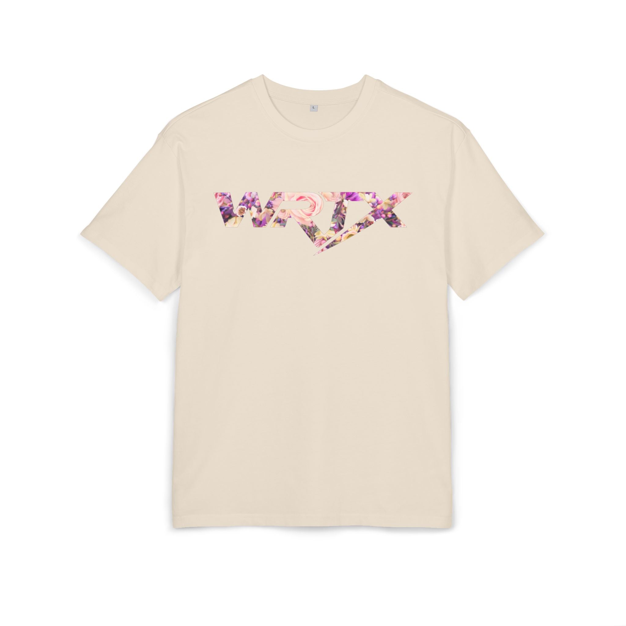 Floral WRX Tee — Oversized White Graphic T‑Shirt with Bouquet Back Print