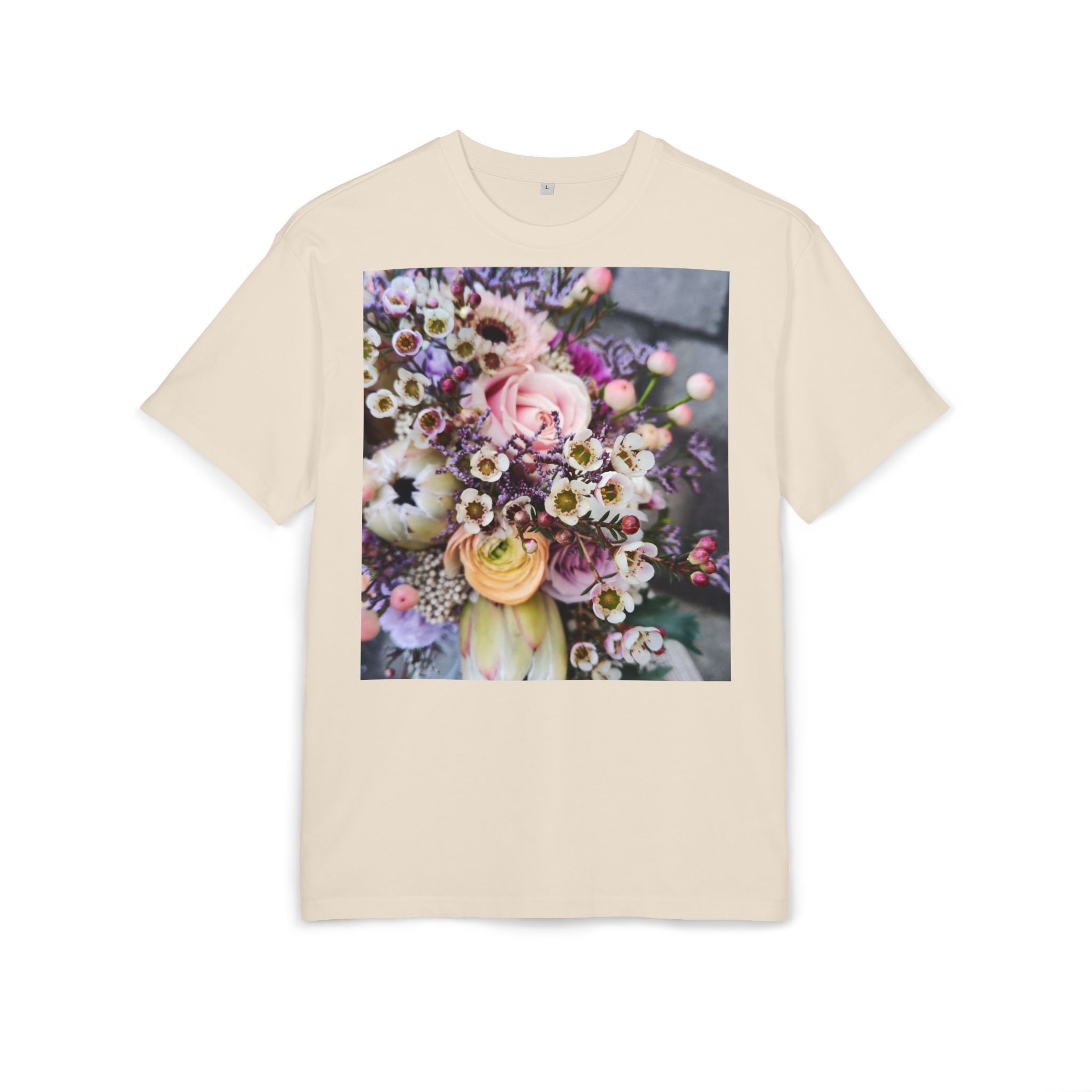 Floral Bouquet Oversized Tee – Vintage Pastel Flower Graphic