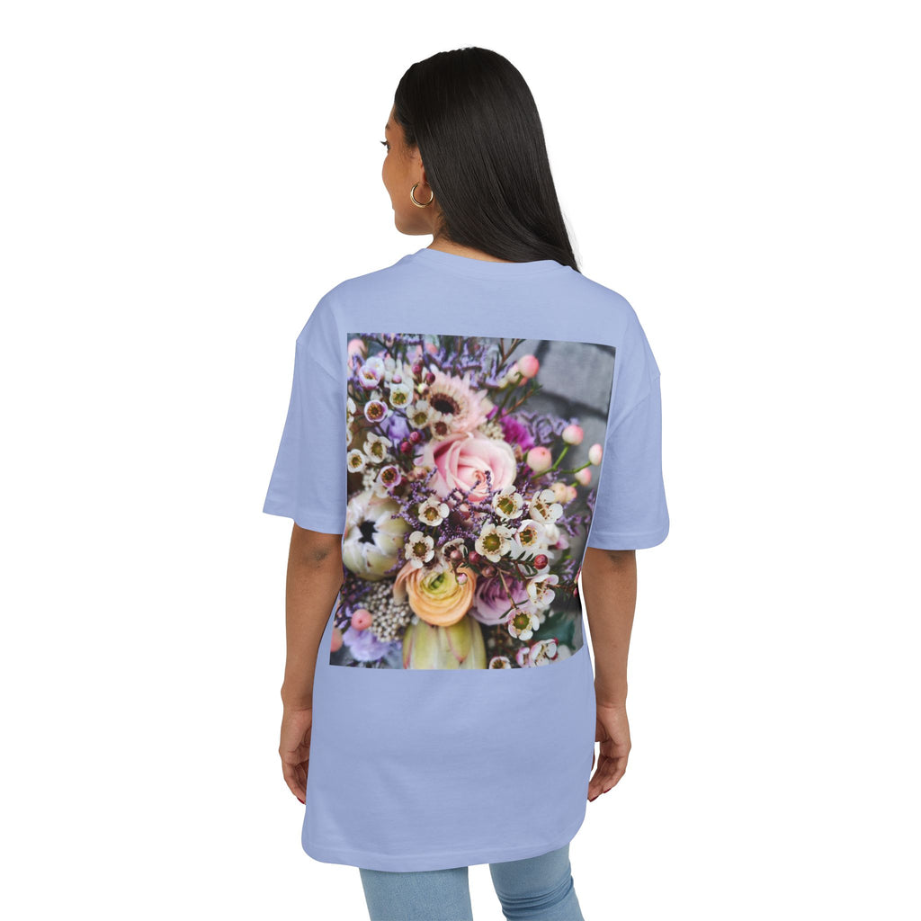 Floral WRX Tee — Oversized White Graphic T‑Shirt with Bouquet Back Print