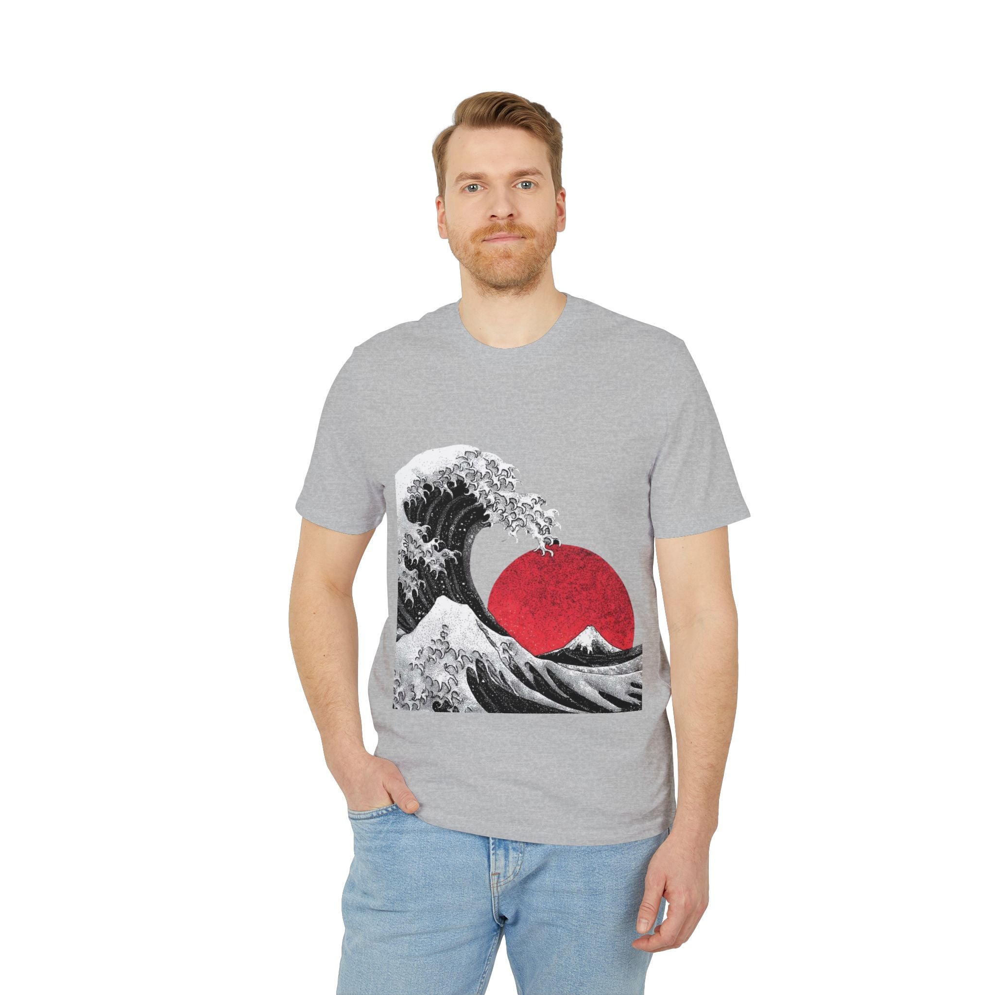 Koi Yin-Yang Wave T-Shirt — Japanese Wave & Red Sun Graphic Tee