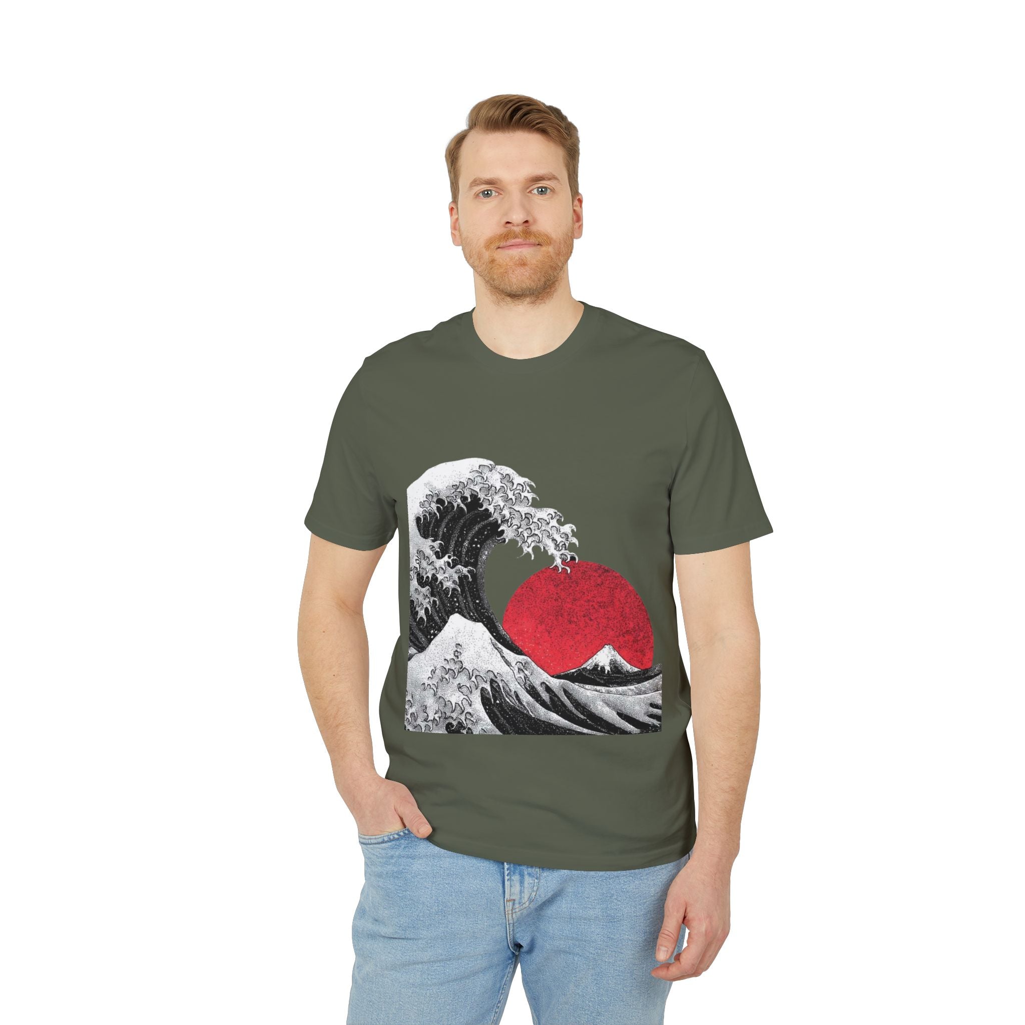 Koi Yin-Yang Wave T-Shirt — Japanese Wave & Red Sun Graphic Tee
