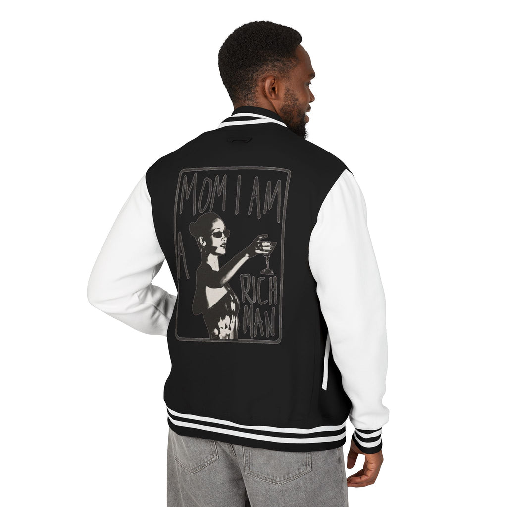 Letterman Jacket — 'Mom I Am A Rich Man' Retro Varsity Jacket