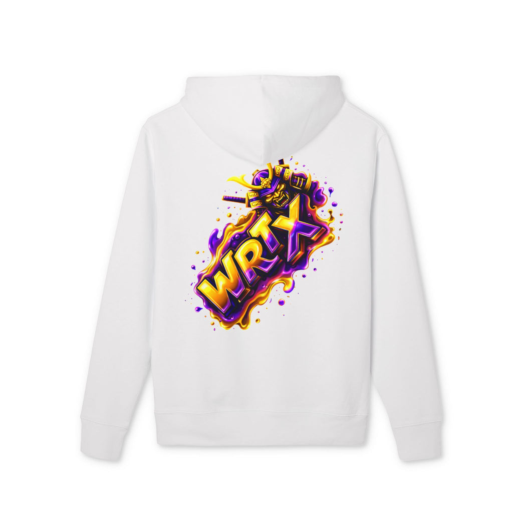 WRTX Logo Hoodie — Floral Front & Neon Samurai Graphic Back Streetwear