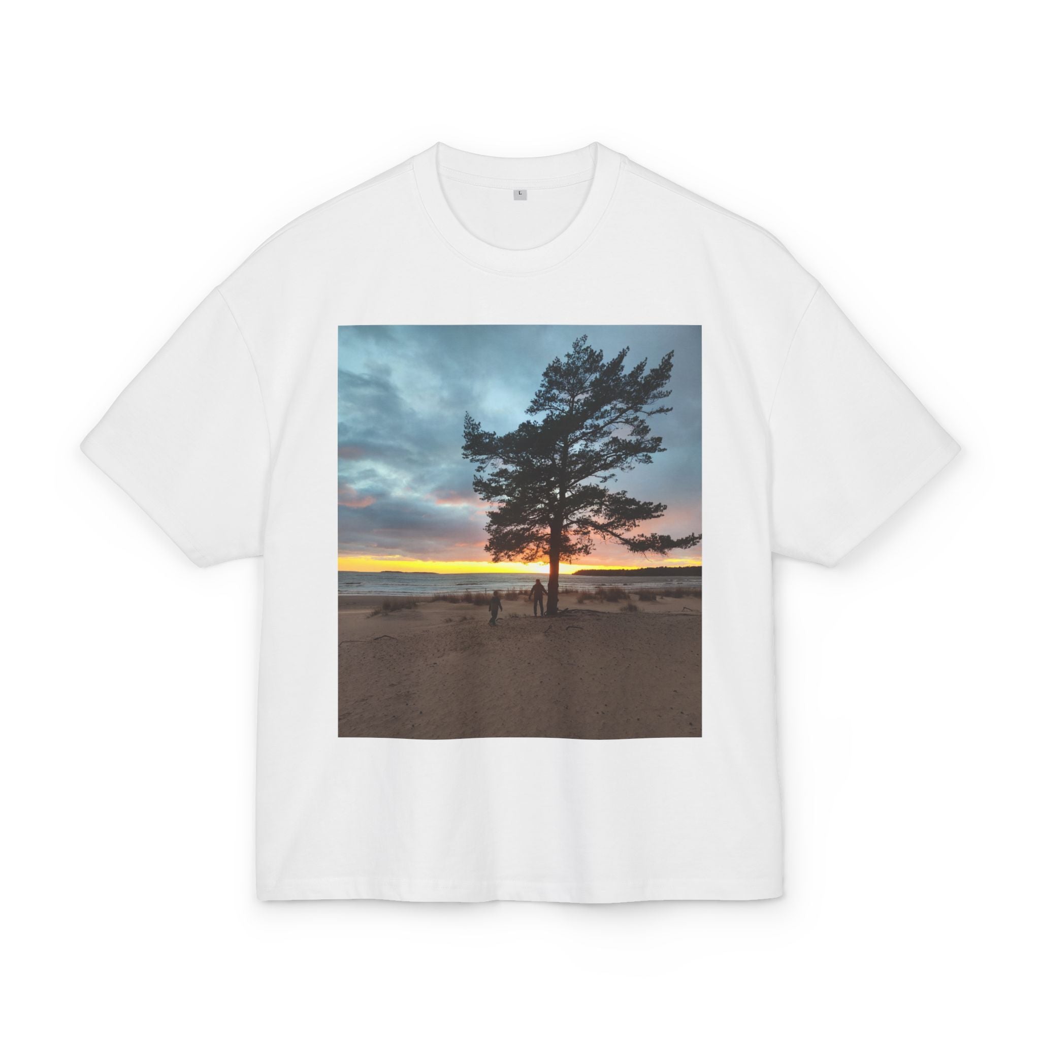 Sunset Pine Beach Tee — Scenic Nature Photo T‑Shirt with WRX Back Logo