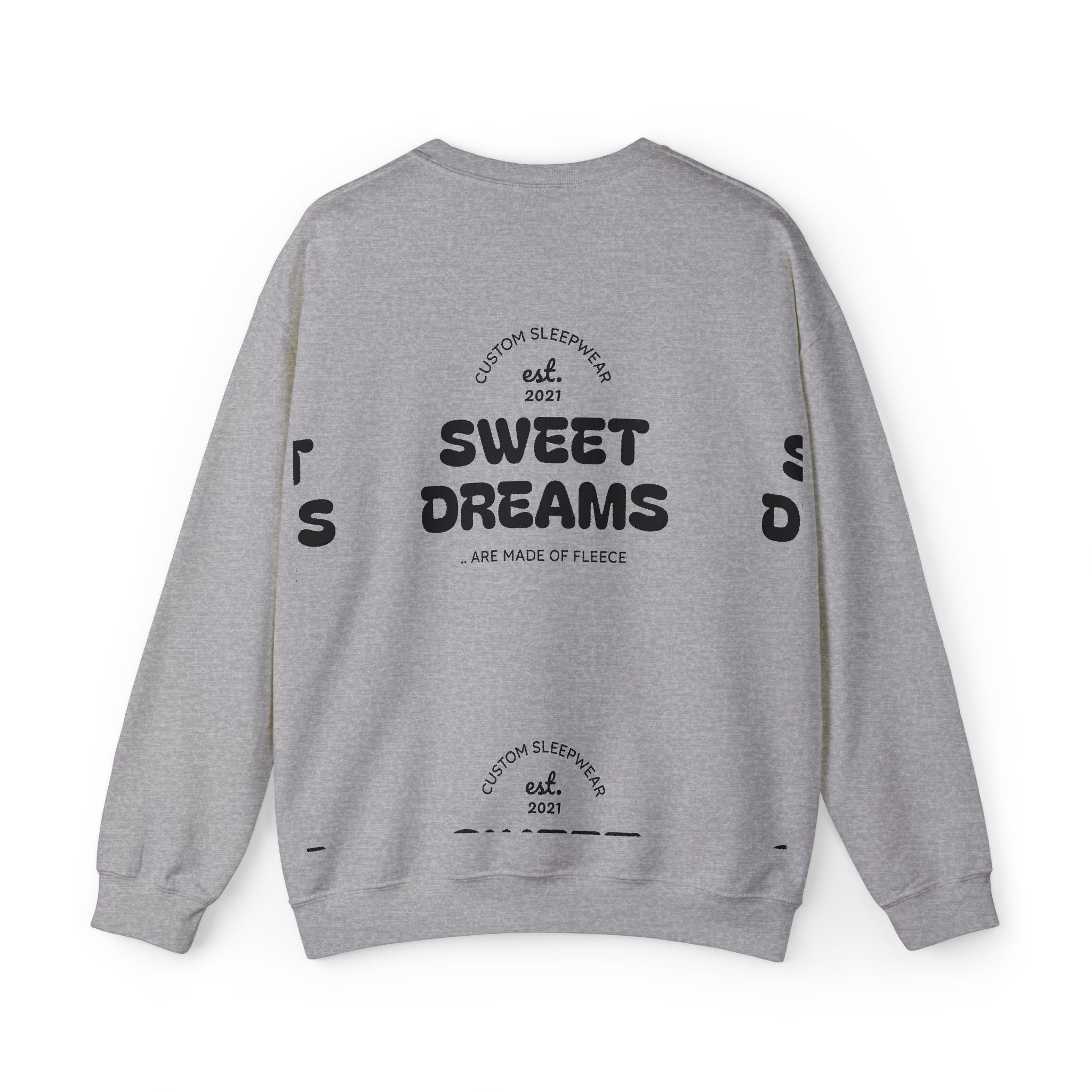 Sweet Dreams Crewneck Sweatshirt — Cozy Back Print Sleepwear Pullover