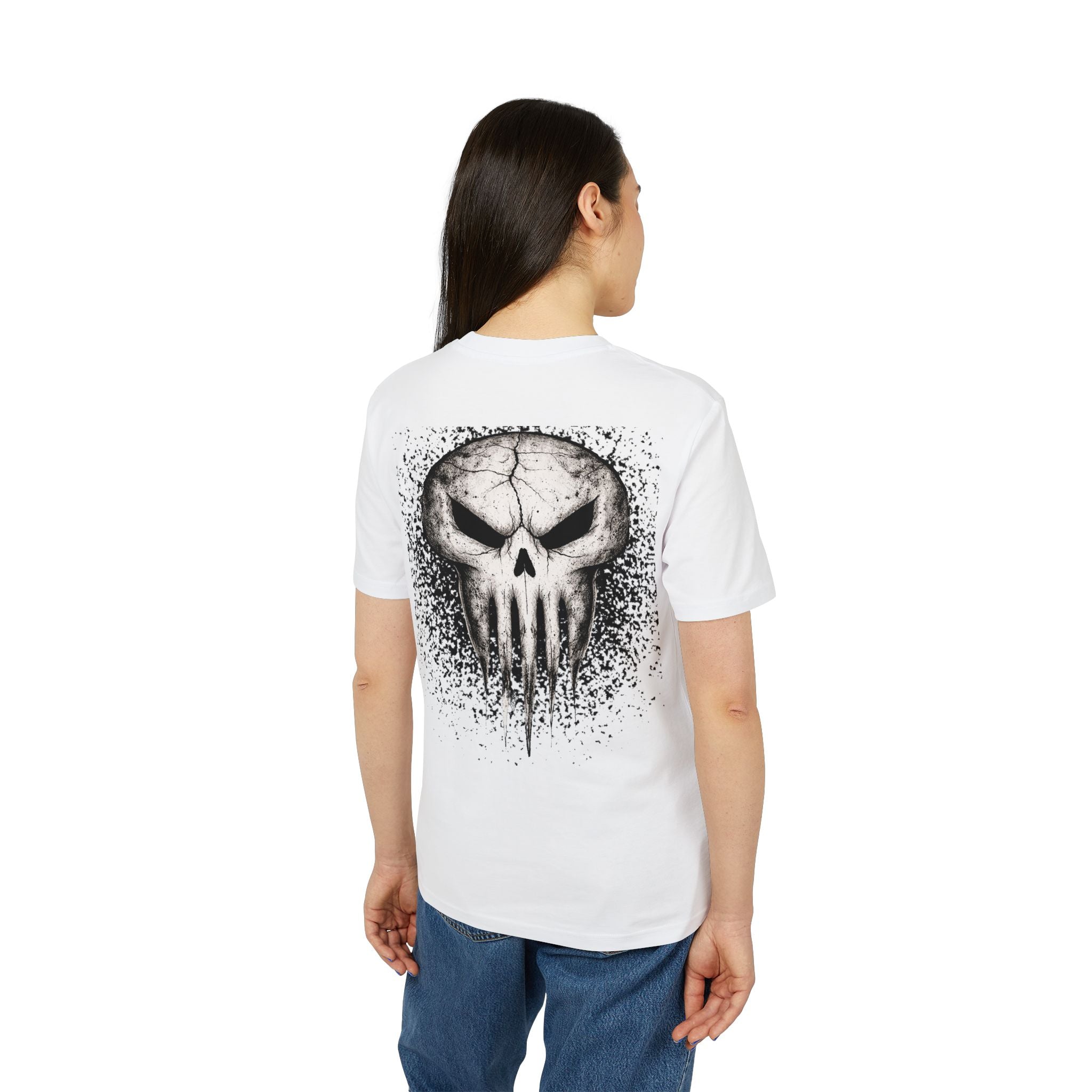 Skull Splatter Tee — Grunge Punisher-Style Graphic T-Shirt