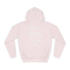 College Hoodie — WRTX Logo Front & “Hustle More, Coffee Less” Circle Back Design