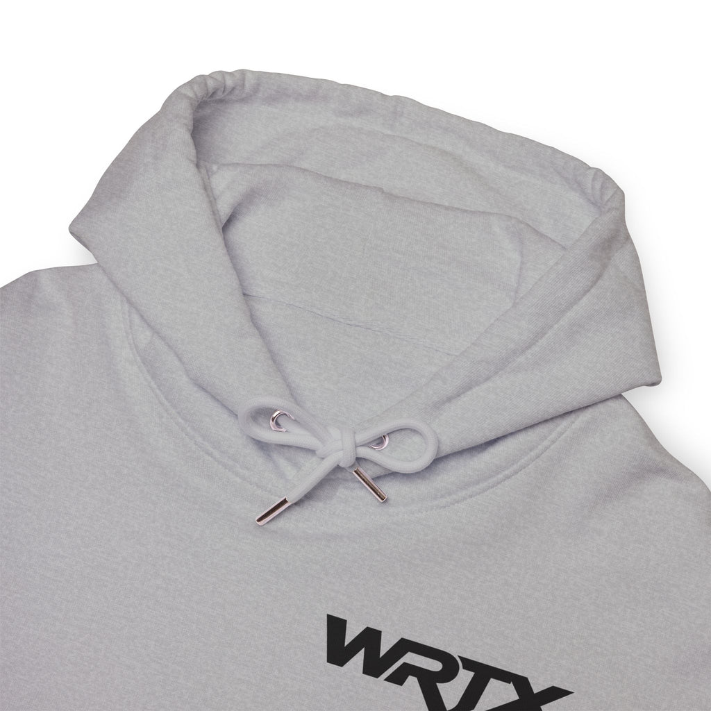 WRTX Graffiti Logo Hoodie — White Streetwear Pullover with Back Graphic