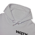 WRTX Graffiti Logo Hoodie — White Streetwear Pullover with Back Graphic