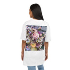 Floral WRX Tee — Oversized White Graphic T‑Shirt with Bouquet Back Print