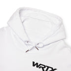 WRTX Graffiti Logo Hoodie — White Streetwear Pullover with Back Graphic