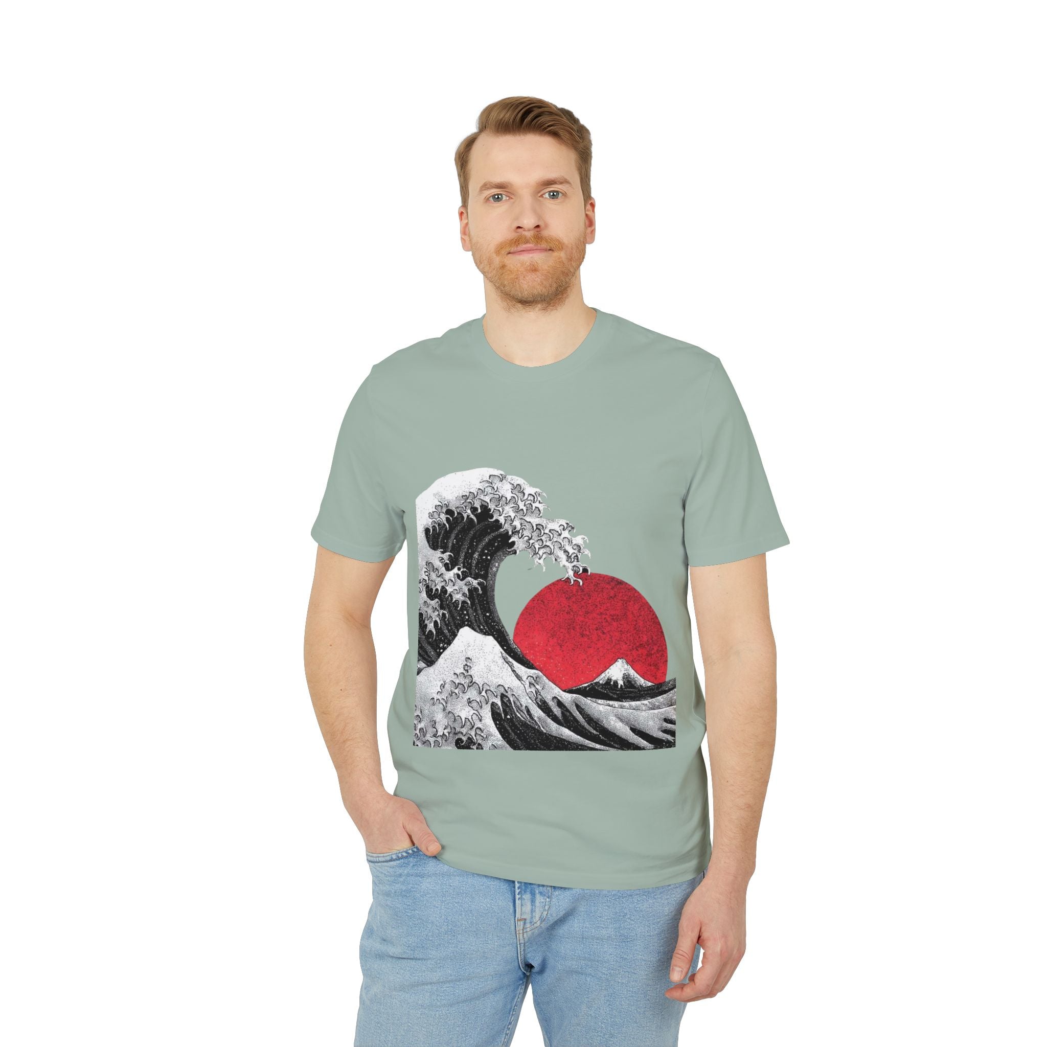 Koi Yin-Yang Wave T-Shirt — Japanese Wave & Red Sun Graphic Tee