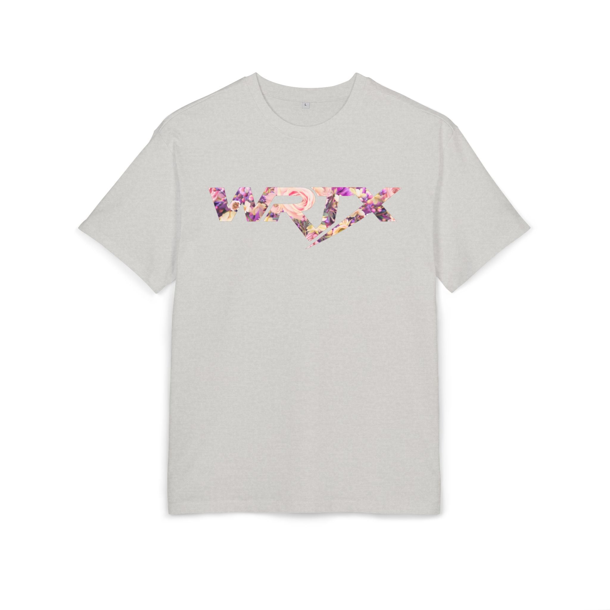 Floral WRX Tee — Oversized White Graphic T‑Shirt with Bouquet Back Print