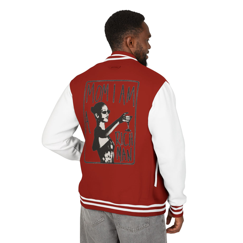 Letterman Jacket — 'Mom I Am A Rich Man' Retro Varsity Jacket